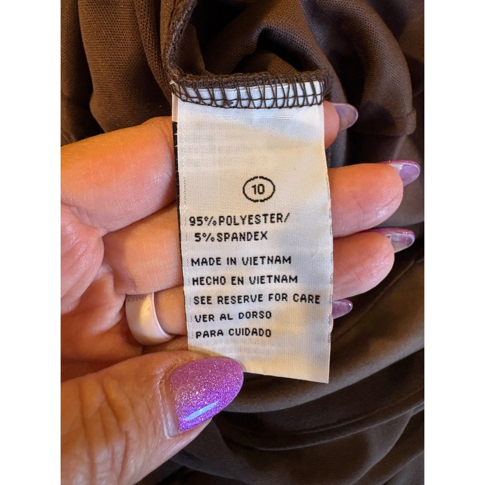 Shelby & Palmer Brown Surplice Wide Leg Sleeveless Belted Jumpsuit Size 10 - Picture 2 of 13